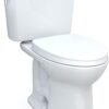 TOTO Drake Transitional Two-Piece Elongated 1.28 GPF Universal Height TORNADO FLUSH Toilet with CEFIONTECT, Cotton White - CST786CEFG#01