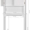 UTEX Bathroom Storage Over The Toilet, Cabinet Organizer with Adjustable Shelves and Double Doors, Wood Space Saver, White