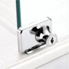 Showcase Lock Stainless Steel No Drill Glass Door Lock Display Cabinet Double Door Lock with Key for 0.21inch -0.31inch Glass Door(keyed Alike) (Silver, 409-2PCS)