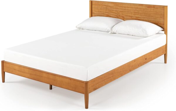 ZINUS Allen Mid Century Wood Platform Bed Frame, Solid Wood Foundation, Wood Slat Support, No Box Spring Needed, Easy Assembly, Queen