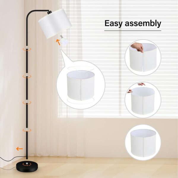 BoostArea Dimmable Floor Lamp for Living Room,Arc Sofa Lamps with Remote Control,Stepless Dimmable & Colors Temperature,2700k-6500k,67 in,Tall Modern Standing Lamp for Bedroom Study Room Office,White