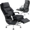 Dual-Motor Executive Office Chair with Foot Rest,Electric Reclining,Big and Tall Ergonomic Office Chair, High Back Swivel,Comfor Computer Home Office Desk Chair, 400LBS PU（Black）