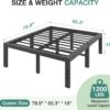 Novilla Bed Frame Queen Size, 18 Inch Simplicity Metal Platform Queen Bed Frame with Underbed Storage, No Box Spring Needed, Heavy Duty Steel Slat Support, for Bedroom, Guest Room, Noiseless