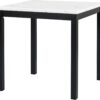 Counter Height Dining Table Set for 4, Faux Marble Top Square Dining Kitchen Table with 4 Velvet Upholstered Chairs, 5 Piece Counter Height Dining Table Set for Dining Room Living Room Kitchen, Black