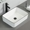 28" Natural Color Bathroom Vanity, Modern Fixture Standing Pedestal Cabinet with White Ceramic Sink