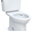 TOTO Drake Transitional Two-Piece Elongated 1.28 GPF Universal Height TORNADO FLUSH Toilet with CEFIONTECT, Cotton White - CST786CEFG#01