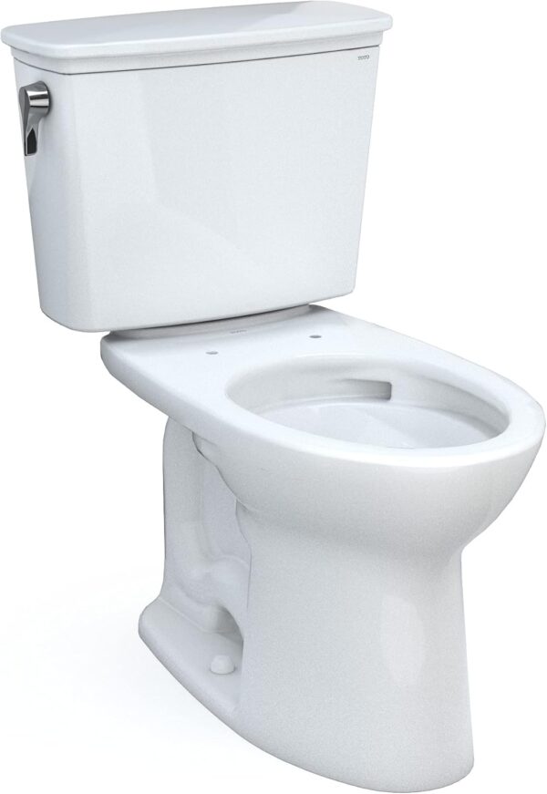 TOTO Drake Transitional Two-Piece Elongated 1.28 GPF Universal Height TORNADO FLUSH Toilet with CEFIONTECT, Cotton White - CST786CEFG#01