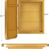 sogesfurniture Medicine Cabinets for Bathroom with Mirror, 24"x16" Modern Rectangle Recessed Bathroom Medicine Cabinet with Beveled Mirror, Wall Mounted Metal Bathroom Mirror with Storage, Gold