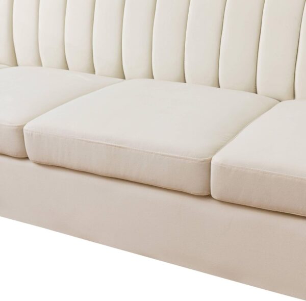 NicBex Sectional Couch 2 Pieces Sofa with Right Chaise Flannel L Shaped Cloud Couch for Living Room Furniture Sets Frame, Modular Sofa for Living Room & Apartment, Cream