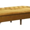 Novogratz Tallulah 83 Inch Futon Sofa Bed in Velvet Fabric, Upholstered Couch Sleeper with Memory Foam and Tufted Back, Mid-Century Modern, Mustard