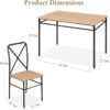 VECELO 5-Piece Kitchen Dining Table Set, Wood Tabletop & Heavy-Duty Metel Frame, Rectangle Dinette with 4 Chairs for Small Space, Breakfast Nook, Natural & Black