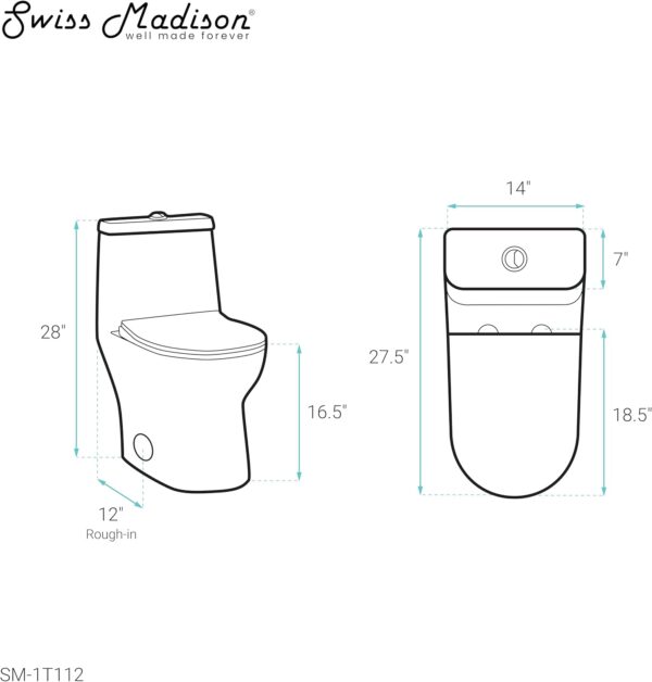 Swiss Madison SM-1T112 Ivy One Piece Toilet Dual Flush