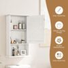 Giantex Bathroom Wall Mount Cabinet - Over The Toilet Storage Organizer with Single Door and Adjustable Shelf, Above Toilet Medicine Cabinet for Living Room, Kitchen, Hallway, Hanging Cabinet (White)