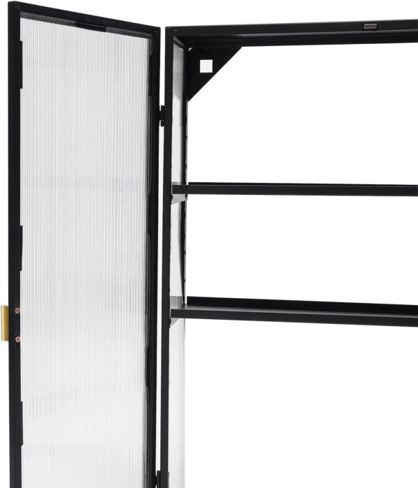 Wall Cabinet with Door, Black Retro Style Double PC Wall Cabinet Wall Cabinets with Adjustable Shelf for Storage Solutions in Bathrooms, Kitchens, Laundry Rooms, Home Offices