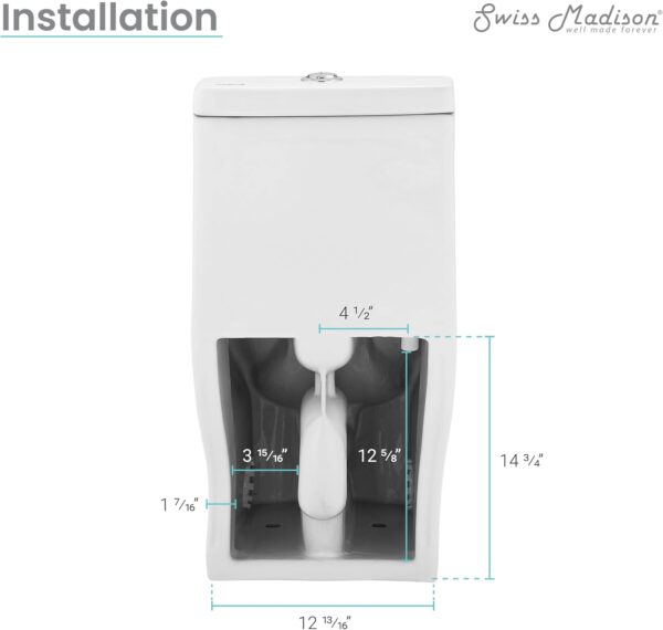 Swiss Madison Well Made Forever SM-1T277, Sublime II One-Piece Round Toilet, 10" Rough-In 1.1/1.6 gpf