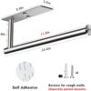 VAEHOLD Self Adhesive Paper Towel Holder Under Cabinet Mount, Wall Mounted Paper Towel Roll Holder for Kitchen, Bathroom, Cabinet, Wall - SUS304 Stainless Steel