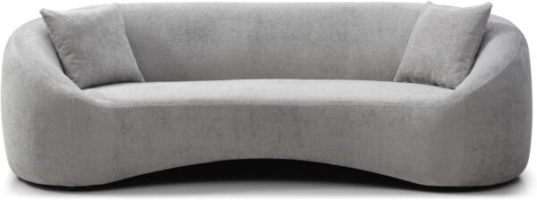 93” Modern Minimalist Curved Sofa Couch for Living Room, Unique Design, Chenille Cloud Couch with Soft Comfortable Upholstered for Bedroom, Apartment, Home Office (Gray Chenille)