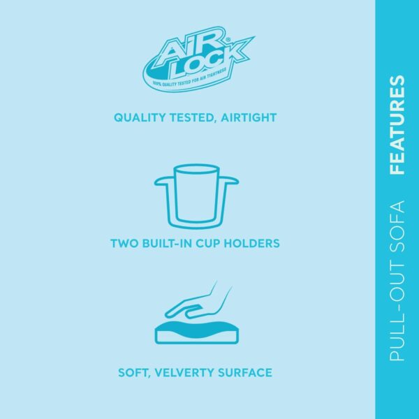 Intex Inflatable Pull-Out Sofa: Velvety Surface, 2-in-1 Valve, Cupholder, 46" x 88" x 26" - Blow-Up Couch and Folding Queen Size Air Mattress Bed