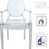 Modway Casper Modern Acrylic Stacking Kitchen and Dining Room Arm Chair in Clear - Fully Assembled