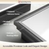Keonjinn 17" x 25" Black Medicine Cabinet for Bathroom, Recessed or Surface Wall-Mounted Aluminum Alloy Framed Beveled Mirror with Storage, Mirrored Cabinets with 2 Adjustable Shelves for Bath Modern