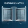 SUNNY SHOWER Glass Shower Door Frameless Double Sliding Shower Glass Door, 1/4 inch Clear Glass Shower Panel, Stainless Steel Hardware, Bathroom Sliding Door, Black Finish 46.5-48 in.W x 72 in.H