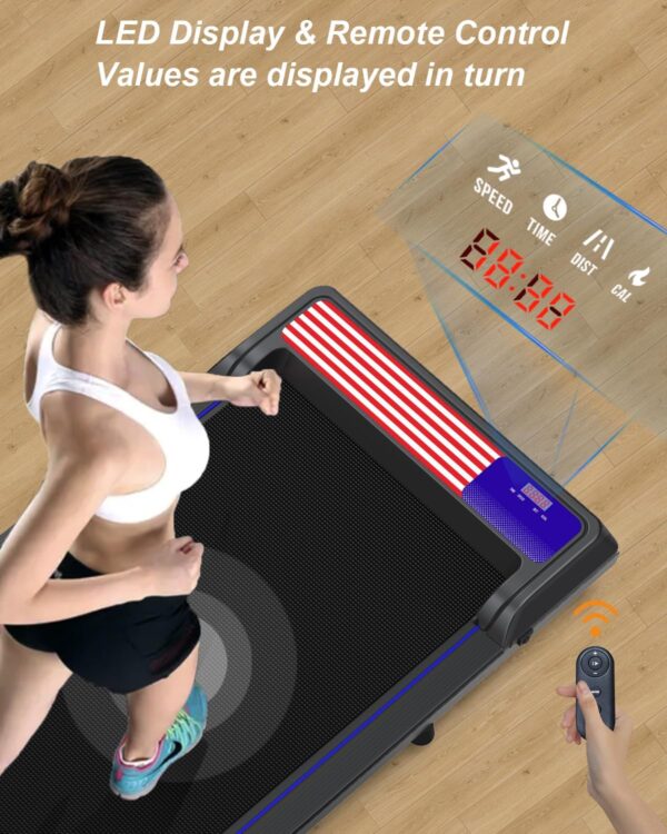 3 in 1 Treadmill, Portable Under Desk Walking Treadmill with Incline for Home/Office, Remote Control, LED Display