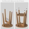 VASAGLE Side Table, Small Round End Table with Lower Shelf, Nightstand for Small Spaces, Living Room, Bedroom, Rustic Walnut ULET283T41