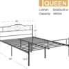 VECELO Metal Platform Bed Frame with Headboard & Footboard, Steel Slats Mattress Foundation, No Box Spring Needed, Queen, Charcoal Black