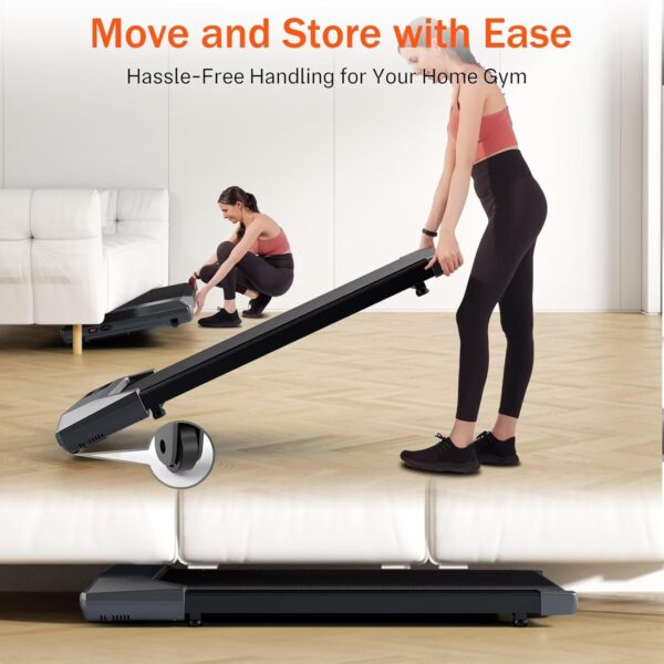 DeerRun 2024 Upgrade Walking Pad, Smart Under Desk Treadmill for Home Office, No-Assembly Treadmills with APP and Remote Control, LED Display, 2.5 HP Quiet Walking Jogging Machine, 250 lbs Capacity