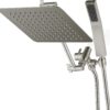 71-h0g91ZsL._AC_SL1500_.jpg G-Promise All Metal 10" Dual Square Shower Head Combo | Rain Shower Head | Handheld Shower Wand | Adjustable | 3-Way Diverter | 71" Extra Long Hose - A Bathroom Upgrade(Brushed Nickel)