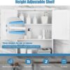 Tangkula Wall Mount Bathroom Cabinet Wooden Medicine Cabinet Storage Organizer with 2-Doors and 1-Shelf Cottage Collection Wall Cabinet (White)