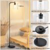 DLLT Floor Lamp Tall for Room: Black Standing Lamp with Clear Glass Lampshade for Living Room - Modern Bright Lamp for Bedroom - Industrial Corner Floor Lamps for Office 8W Led Bulb Included