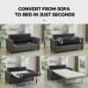 Convertible Pull Out Sofa Bed - Modern Sofa Sleeper Couch, Pull-Out Bed, 2 in 1 Loveseat Sofa Bed for Living Room & Bedroom, Futon Sofa Bed, Small Sofa Bed for Apartment, Grey