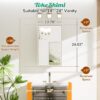 TokeShimi 14x24 Recessed or Surface Mounted Medicine Cabinet Mirrored, Brushed Nickel Bathroom Medicine Cabinet Mirror Aluminum Framed Modern Farmhouse, Metal Mirror with Storage Adjustable