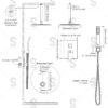 SR SUN RISE Brass 10 Inches Ceiling Mounted Shower System Brushed Nickel Bathroom Luxury Rain Mixer Shower Combo Set Ceiling Install Rainfall Shower Head System