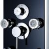 Blue Ocean 52" Aluminum SPA392B Shower Panel Tower System with 8 Adjustable Massage Jets and Rainfall Shower Head & Tub Spout