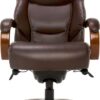 La-Z-Boy Delano Big & Tall Executive Office Chair, High Back Ergonomic Lumbar Support, Bonded Leather, Brown