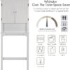 UTEX Bathroom Storage Over The Toilet, Cabinet Organizer with Adjustable Shelves and Double Doors, Wood Space Saver, White
