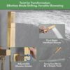 VANFOXLE Shower Faucet Set Brushed Gold Shower System,Push Button Diverter Shower Faucet with 2 in 1 Handheld, Wall Mount 10 Inch Shower Head with 6 Inch Shower Head