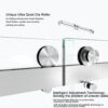 Shower Doors Frameless 52-54" W x 76" H Width Adjustable Double Sliding Glass Door 3/8"(10mm) Easy Clean Stainless Steel Hardware (Brushed Nickel)