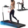 10% Incline Walking Pad Treadmills, Under Desk Treadmill 265/340+lb Capacity for Home Small Space, Portable Foldable Adjustable Incline Treadmill, Easy to Move and Upright Store, Mute Beep, Quieter