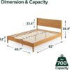 ZINUS Allen Mid Century Wood Platform Bed Frame, Solid Wood Foundation, Wood Slat Support, No Box Spring Needed, Easy Assembly, Queen
