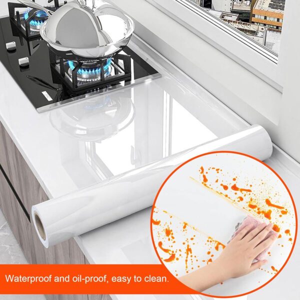 Snkxu Clear Contact Paper, Protection for Kitchen Backsplash Tiles, Cabinets, Walls, and Shelves. Waterproof and Oil-Proof Peel and Stick Covering(15.7X78.7 Inches)