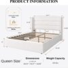 SHA CERLIN Queen Size Lift Up Storage Bed/Velvet Upholstered/Modern Wingback Headboard/Upholstered Platform Bed Frame/Hydraulic Storage/No Box Spring Needed/White
