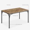 Dining Table Set for 4, Kitchen Table and Chairs, 5-Piece Metal and Wood Indoor Modern Rectangular Dining Table Furniture Set for Kitchen, Dining Room, Dinette, Breakfast Nook w/ 4 Chairs