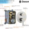 DASAN Tub Shower Faucets Sets Complete Bathtub Faucet Set Brushed Nickel Bathtub Shower System with Tub Spout, Bathroom Tub and Shower Faucet Combo Trim Kit with Rough-in Valve, DA-SS03BN-R10W