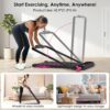 Walking Pad Treadmill with Incline and Lights, Under Desk Treadmill with Incline for Home Office, 3 in 1 Portable Treadmill with LED Display and APP