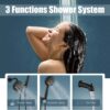 Aolemi Shower System Dual 2-in-1 Rain Shower Faucet Set 8-Setting Shower Head & Handheld Spray 3 Way Diverter Shower Trim Kit Pressure Rough-in Valve Included with Tub Spout Matte Black