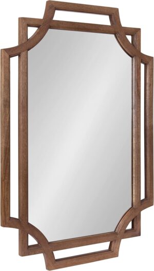 Kate and Laurel Minuette Modern Wall Mirror, 40 x 27, Natural Wood, Modern Farmhouse Home Decor for Wall