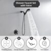 Single-Handle Shower Faucet Set Shower Kit with Valve Shower Trim Kit with 10 Spray Handheld Shower Head System Shower Valve and Trim Kit Matte Black Shower Fixtures